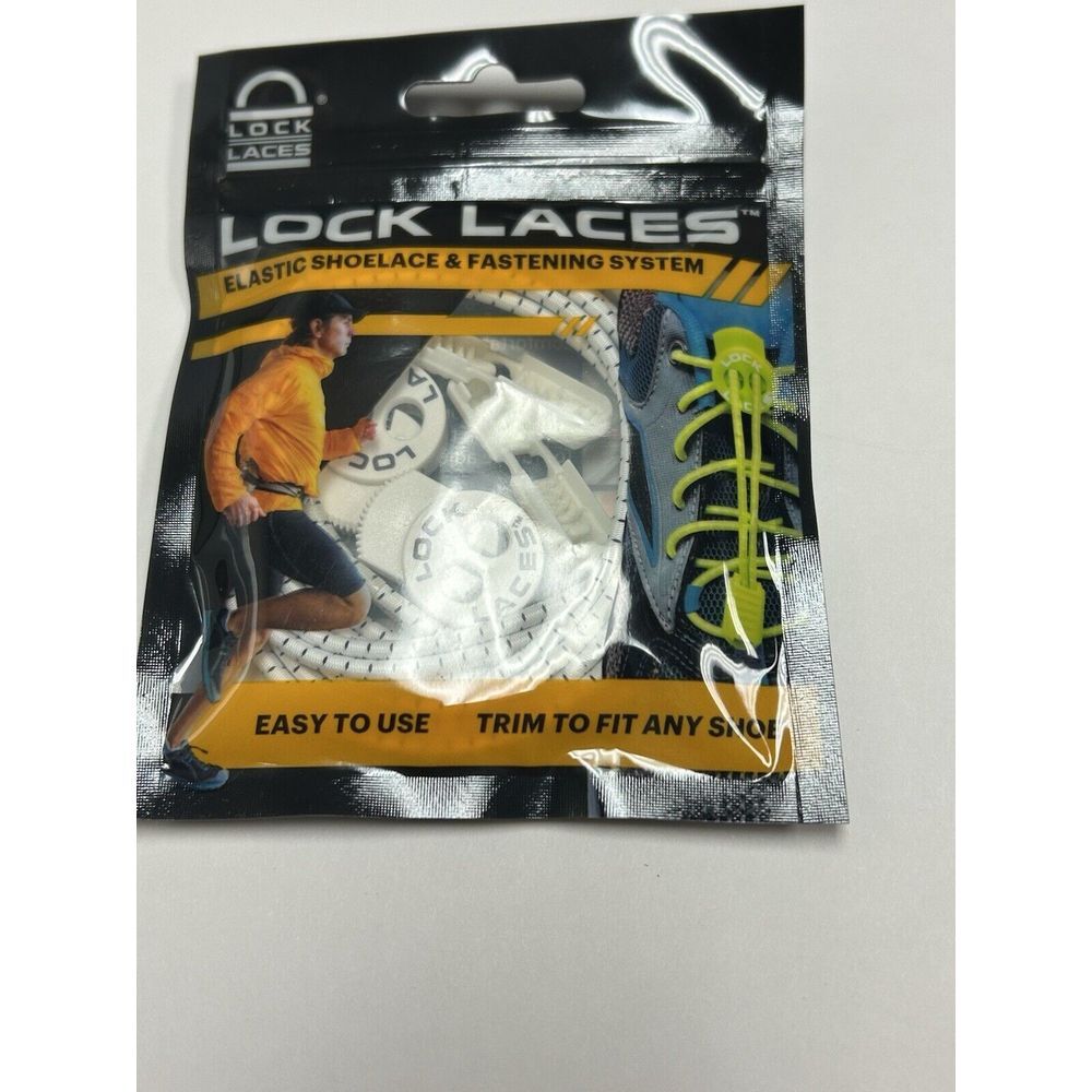 Lock Laces Elastic No Tie Shoelaces One Size Fits All, White